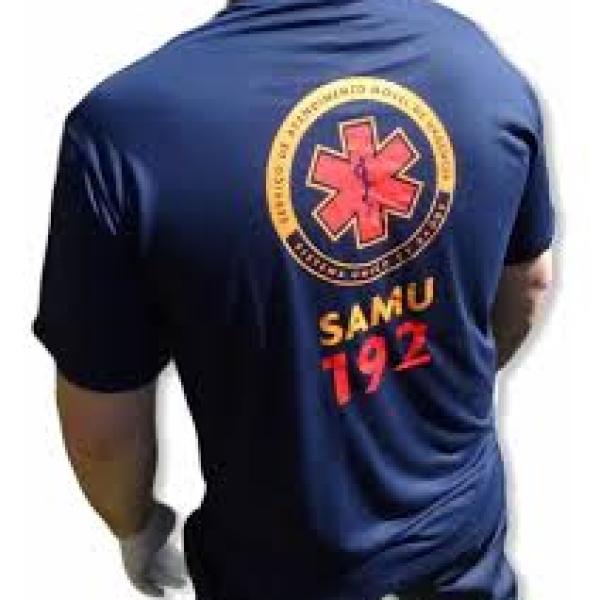 Camiseta SAMU manga curta Azul/branca